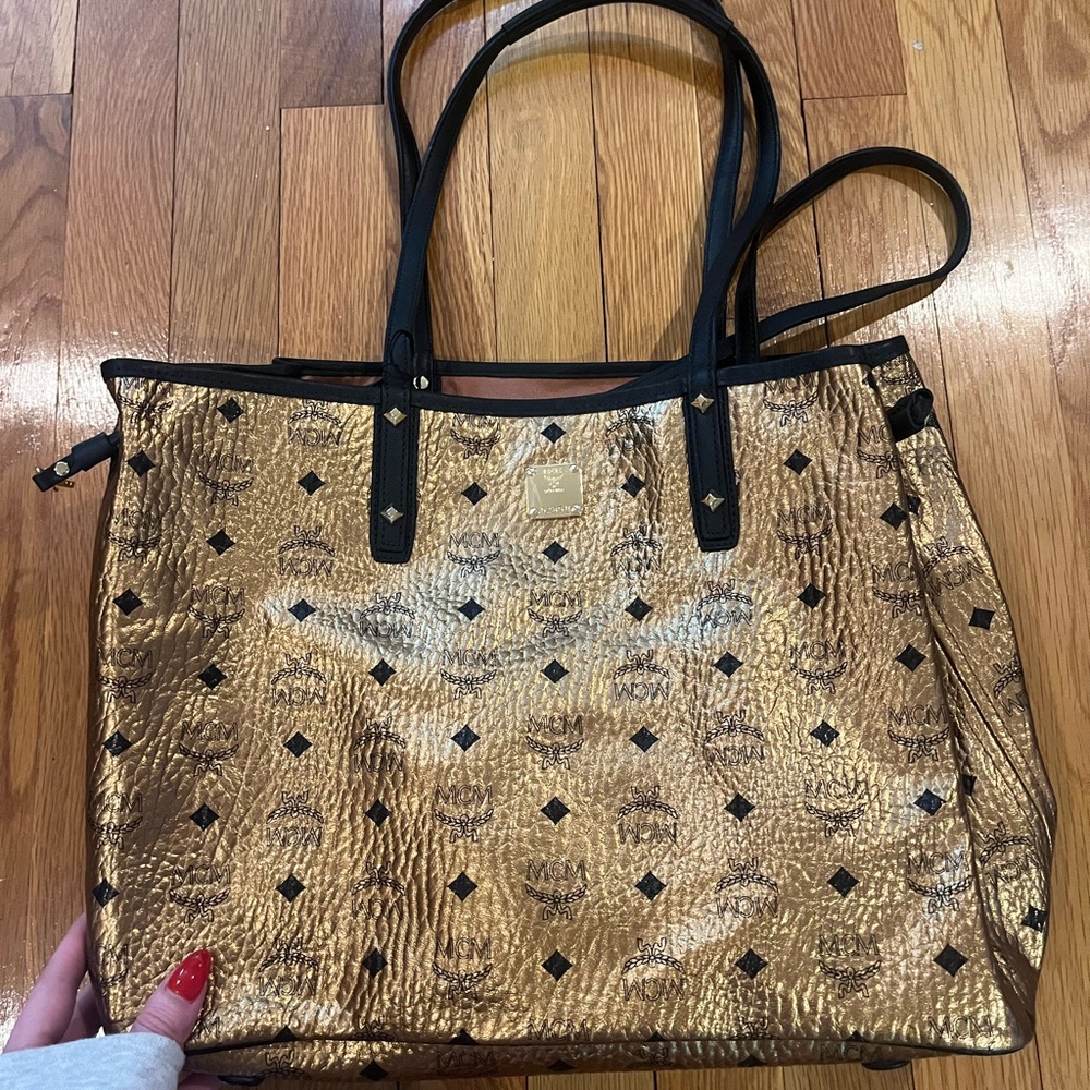 MCM Medium Gold Tote